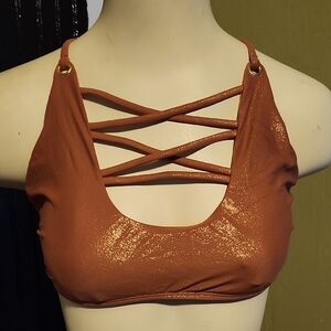 Brown Strappy Bikini Top